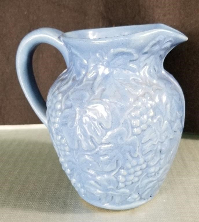 Uhl Pottery Stoneware Grapes & Leaves Blue