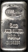 (1) 5 OZ .999 SILVER ITALPREZIOSI BAR