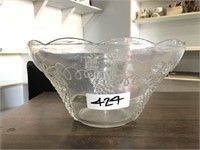 Glass Fruit Bowl Decorated With Textured Glass