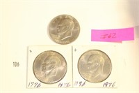 (3) 1976 Eisenhower Circulated Dollar Coins