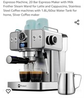 20 Bar Espresso Machine w/ Milk Frother Steam