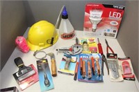 Asstd tools: 75W LED bulb, pliers; hard hat;