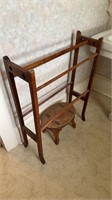 Antique five rung quilt rack, and a small