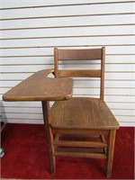 Vintage wood student desk.