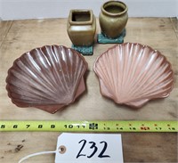 Frankoma Shells, (2) Urn Planters