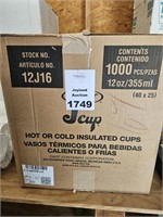 Box of 1000 12oz Hot or Cold Insulated Cups