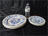 Oriental Onion Ironstone Plates ~ 6