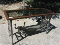 Glass Top Metal Art Sofa Table Made by Steel Crazy