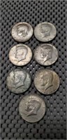 (7) 1964 Kennedy Half Dollar Coins
