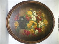 HL SARGER Floral Arrangement Oil Painting-Oval