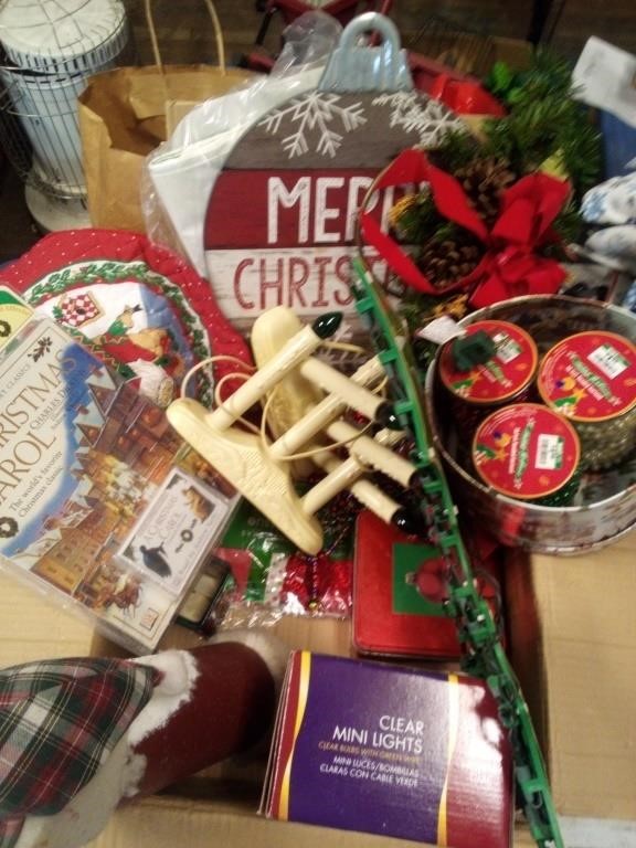 Lot of Christmas items includes many lights Merry