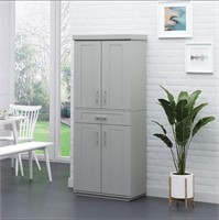 $372 Homcom 72” freestanding kitchen pantry gray