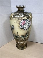 Large Nippon Vase - Early Mark - Beige / Floral