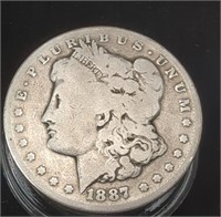 1887 S Morgan Silver Dollar 90% Silver 38.1MM,