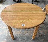 42" round oak table.