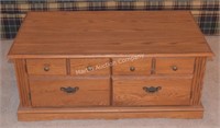 (L) Oak Coffee Table Storage Cabinet