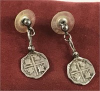 Real Sunken Treasure Coin Spanish Earrings
