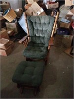 Rocking chair glider and ottoman. 42x26x30.