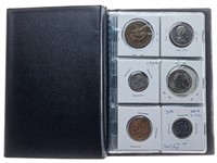 Coin Stock Book w/ 12 World Coins, Includes Silver