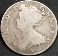 1708 Great Britain Queen Anna Silver Half Crown