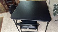 Card table with 2 folding chairs rug not included