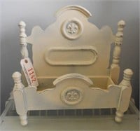 Whitewash doll bed converted to comb box,