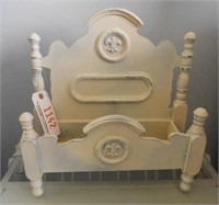 Whitewash doll bed converted to comb box,