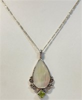 PRETTY STERLING NECKLACE WITH MOTHER OF PEARL
