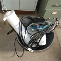 Oscillating Fan, Plastic Barrel Planter, Etc