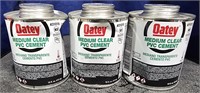 3 Lots of 1 ea Cans Oatey Medium Clear PVC Cement
