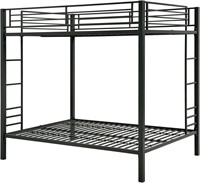 Kids Metal Full over Full Bunk Bed, Black..