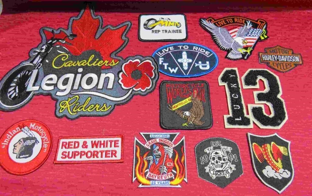 Motorcycle Lot 12 Patches Harley Davidson MORE