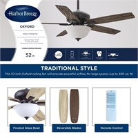 $120  Harbor Breeze Oxford 52-in Ceiling Fan Remot