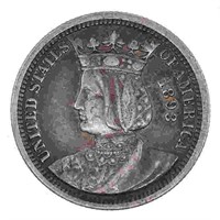 1892 US ISABELLA 25C SILVER QUARTER COIN