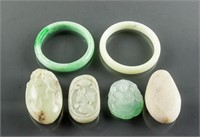 6 Assorted Chinese Hardstone Jade & Jadeite Items
