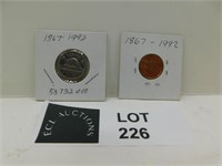 1867 - 1992 CANADA 125 NICKLE AND PENNY