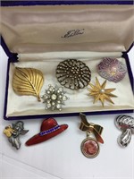Lot of Estate Broaches display box not inc