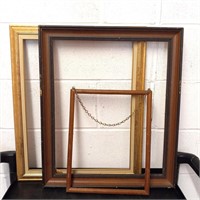 3 vintage wood frames