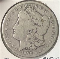 1892-CC Morgan Dollar F