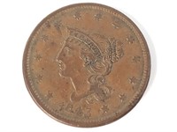 1843 Large Cent, Petite Head, Sm Letters