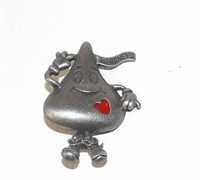 Hershey's Chocolate Kiss Pewter Brooch Pin