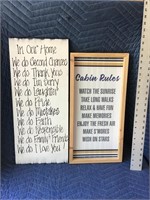 House and Cabin Rules Signs Lot of 2