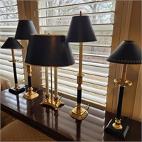 Lot of Brass Tone Table Lamps