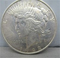 1922-D Peace silver dollar.