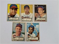 1952 Topps (5 Different Cleveland Indians)