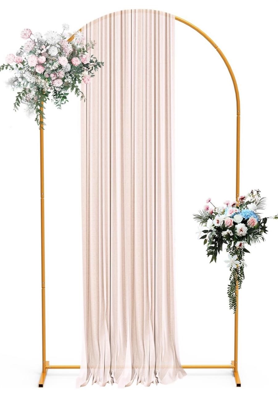 $42 Metal Arch Backdrop Stand, 6.6FT Gold