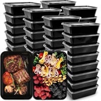 IUM 50-Pack Meal Prep Containers, 26 OZ Microwava