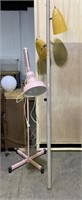 (H) Vintage Pink Floor Lamp and Lights 46”