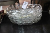 HEAVY PRESSED GLASS SUNDAE TRAYS