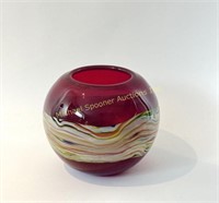 ROUND MURANO GLASS HAND BLOWN VASE